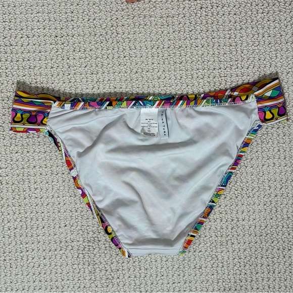 Trina Turk Women Peruvian Stripe Bikini Swimsuit Bottom Beach Pool Vibrant sz 10 - Picture 5 of 8